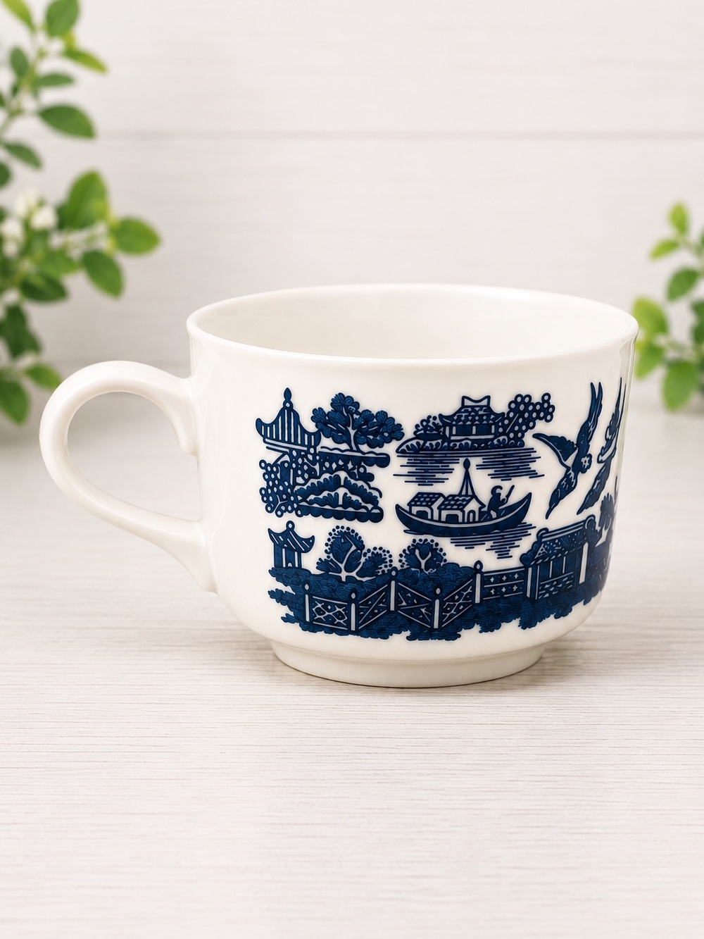 Churchill England Blue Willow Tea Cup | Vintage Chinoiserie Transferware Mug